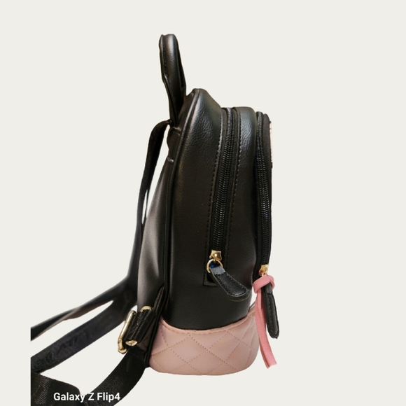 Betsey Johnson Black and Pink Heart Backpack, EUC - Picture 5 of 16